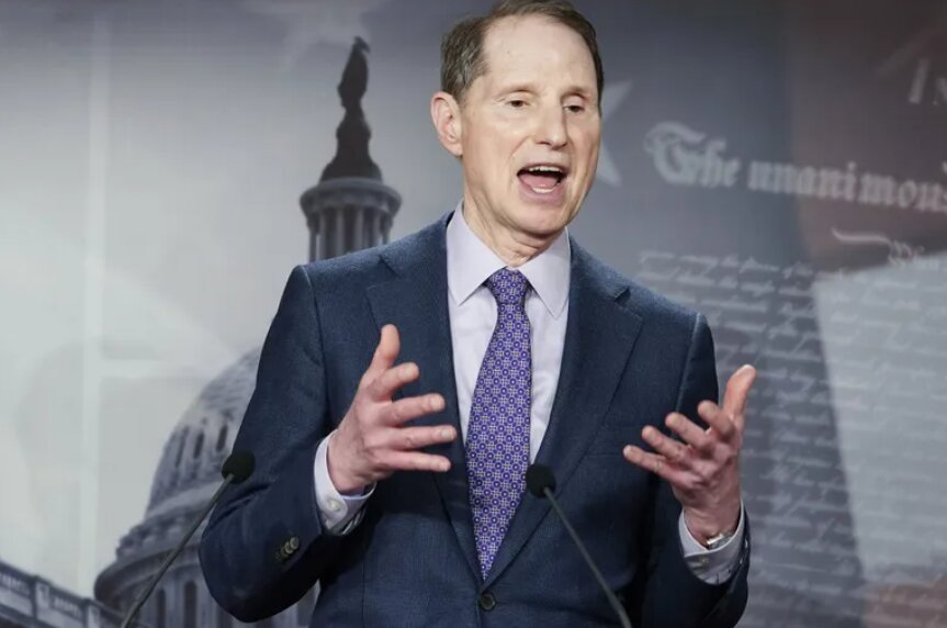 U.S. Sen. Ron Wyden, D-Oregon, sponsored the PRESS Act. It would shield journalists from being forced to disclose information about and from sources except in extreme situations. It would also prevent the government from spying on journalists by secretly obtaining their communications records from third parties, like phone companies. (AP Photo/Mariam Zuhaib)